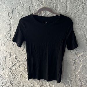 Black Ribbed Tee